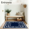 thumbnail image 3 of ODIKA 5'x7' Machine Washable Non-Slip Area Rug, Nautical Anchor Wave Maritime Decorative Underfoot Statement High Traffic Rug, Blue, 526918, 3 of 7