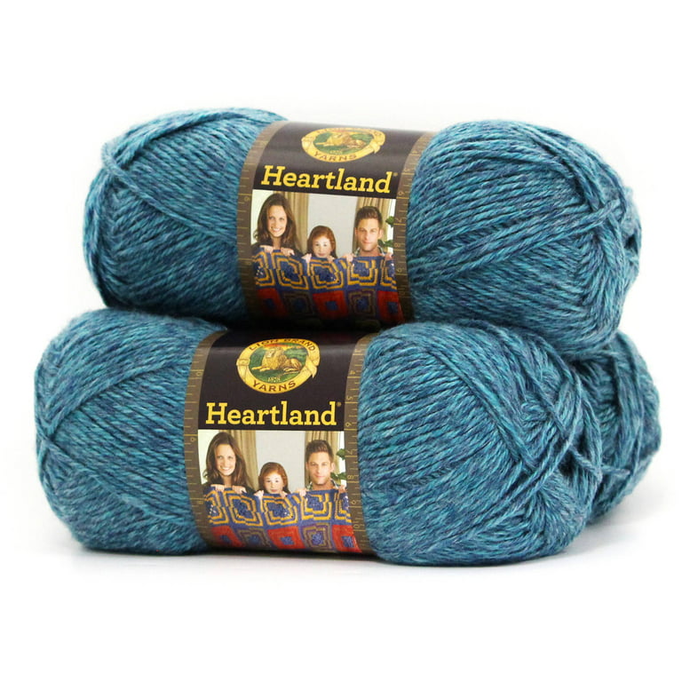 Lion Brand Yarn Heartland Glacier Bay Medium Acrylic Blue Yarn 3 Pack 