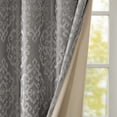 thumbnail image 3 of Total Blackout Curtain for Bedroom Living Room, Knitted Jacquard Damask Window Curtain Panel with Gunmetal Grommet, Fits Up to a 1.25'' Diameter Rod, 84.00''x50.00''x0.13'', Charcoal, 3 of 8