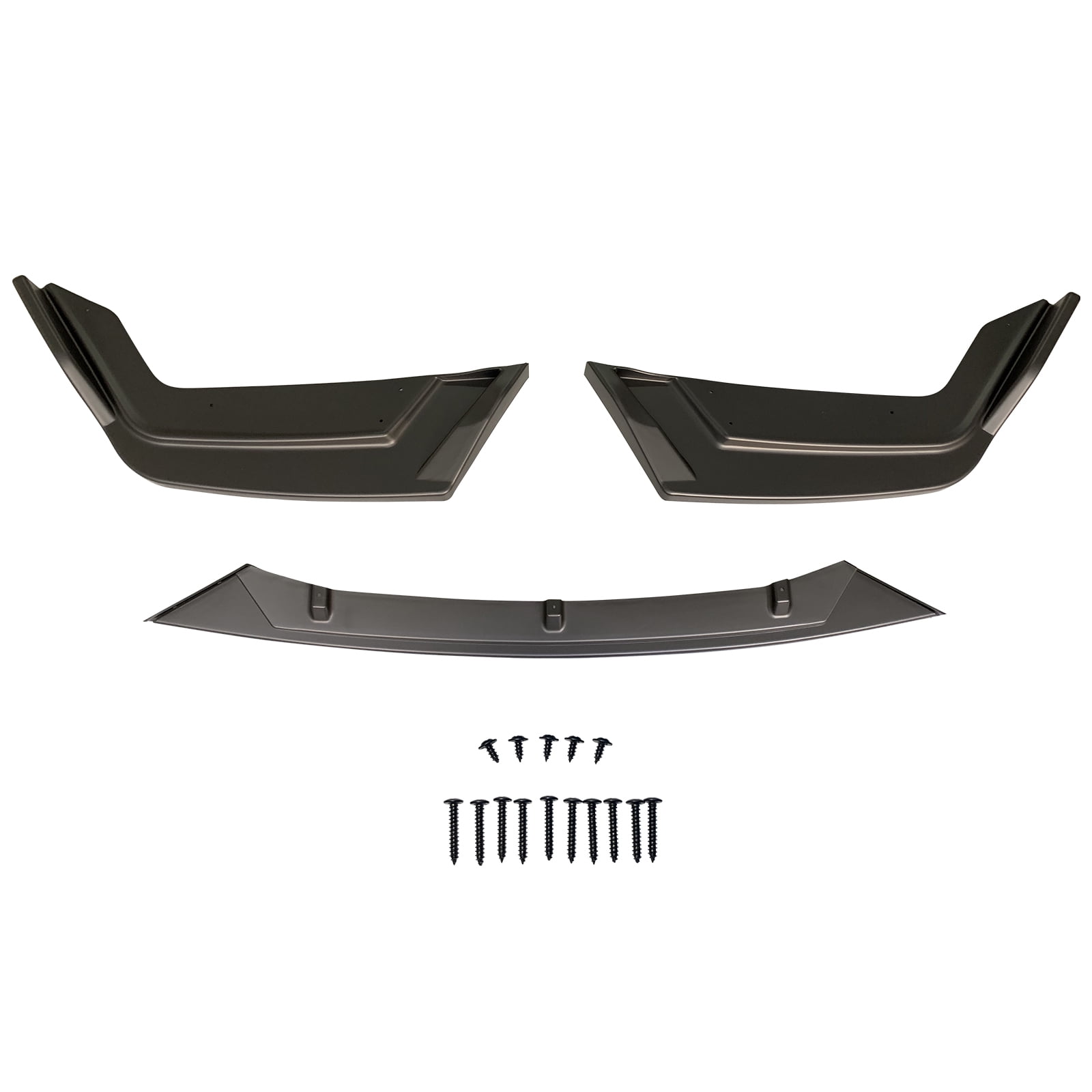 Ikon Motorsports Front Bumper Lip Compatible With 17-21 Honda Civic Hatchback & Si IKON Style Matte Black Front Air Dam Chin Spoiler Splitter 3PCS