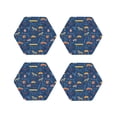 thumbnail image 1 of Fotbe French Bulldog Dog In Beret Drawing Drink Coasters Set of 4 Leather Coasters Spill Protection for Table Desk,Durable and Non Slip Leather Coaster ,4 Inches Drink Mats-Hexagon, 1 of 6