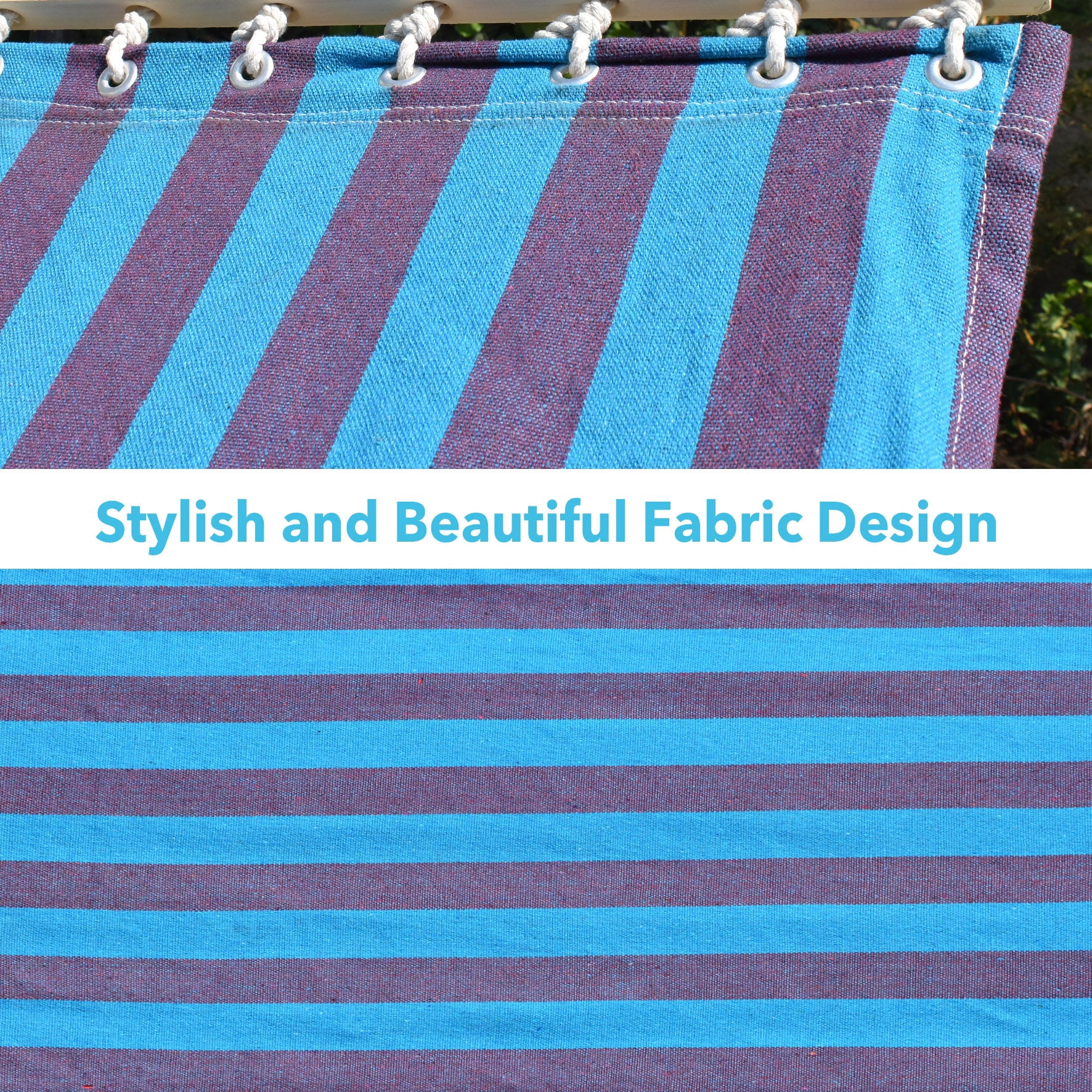 SUNNYOUTDOOR 79''x55'' Quilted Fabric Hammock with Pillow Heavy Duty Double Hammock with Spreader Bar, Quilted Hammocks for Outside Hammock for Outdoor Garden Balcony, 330 Pound Capacity