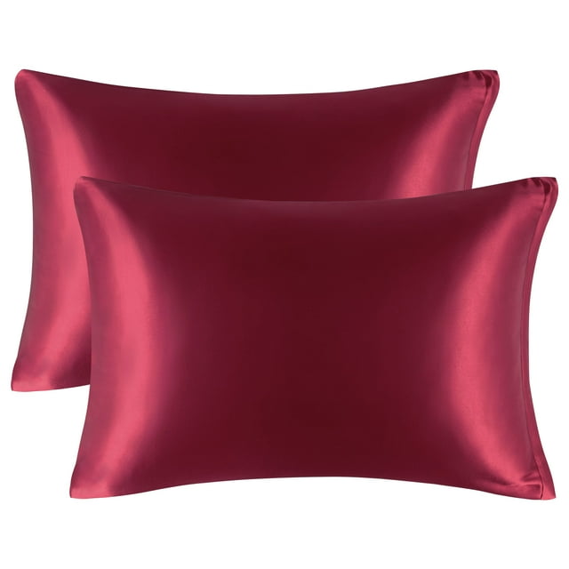 Unique Bargains Satin Pillowcases Zipper Closure 2pcs