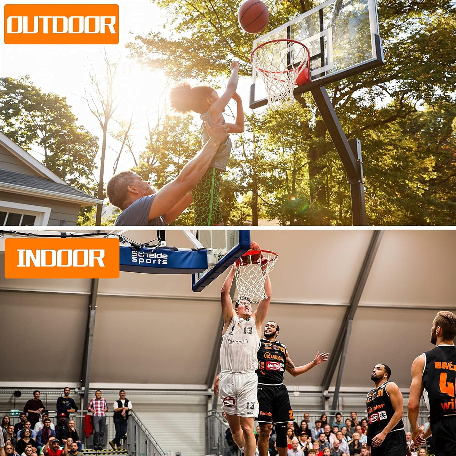 Heavy Duty All Weather Basketball Net Replacement for Standard 12 Loop Rims Indoor or Outdoor