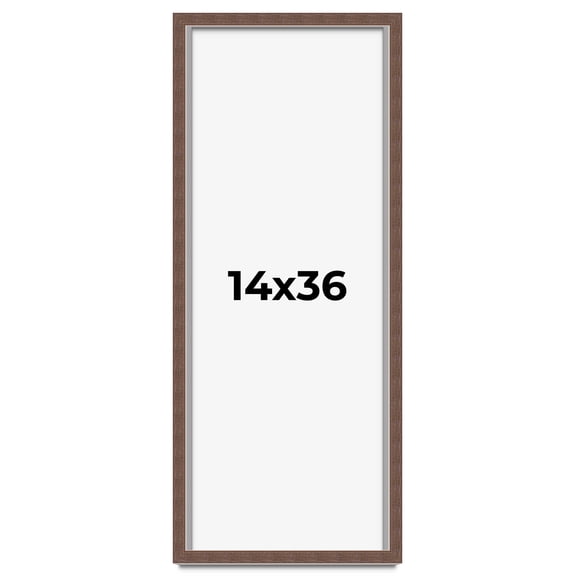 14x36 Shadow Box Frame Brown | 1.125 inches Deep Real Wood Rustic Shadowbox Display Frame | UV