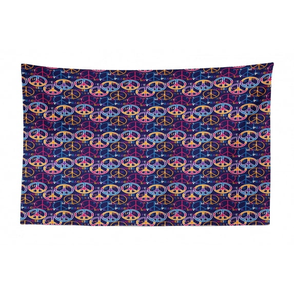 Landscape Tapestry, Snowy Mountains Steep Slopes and Forest, Fabric Wall Hanging Decor for Bedroom Living Room Dorm, 2 Sizes, Sky Blue Pale Yellow, by Ambesonne