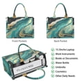 thumbnail image 2 of Large Capacity Tote Bag,Teal Marble Gold Wave Pattern Handbag Fashion Luxury Tote Bag,15.7"x13"x 5.1" Inches,Laptop Compatible, 2 of 6