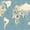 Water Blue World Map, variant on Elephant Stock Detailed World Map Wall Art - Horizontal Canvas Wall Art - Living Room Wall Decor - Map Canvas - Blue And Yellow Decor - 12" x 8"