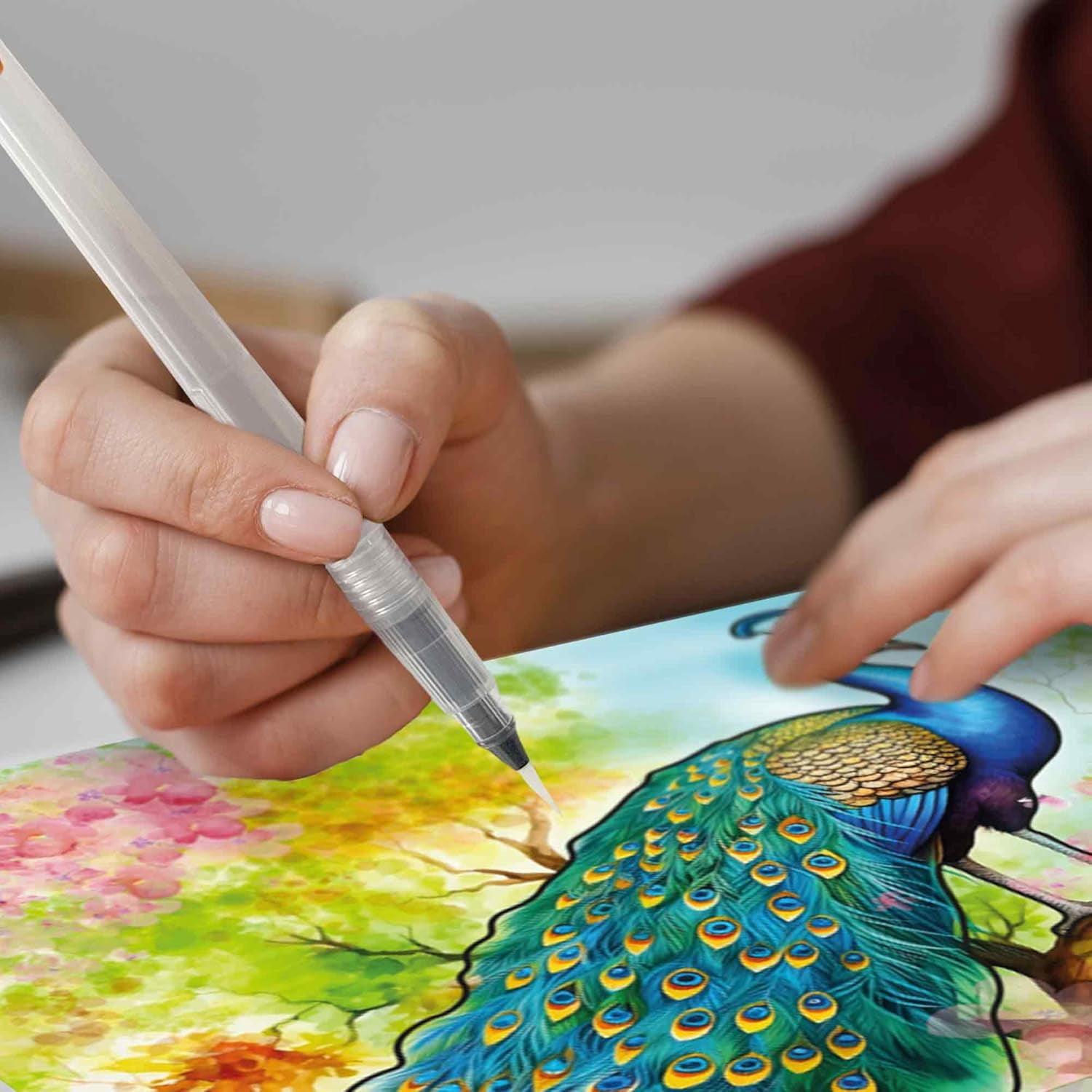 Quokka Dementia Activities for Seniors - Water Painting Alzheimers Products for Elderly - Reusable Activity Kits - Tropics Wildlife Relaxing Set