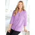 thumbnail image 2 of Catherines Women's Plus Size Light And Airy Y-Neck Blouse, 2 of 2
