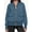 Blue, variant on Women's Zip up Sweatshirt Collared Neck Long Sleeve Loose Casual Lightweight Jacket with Pockets