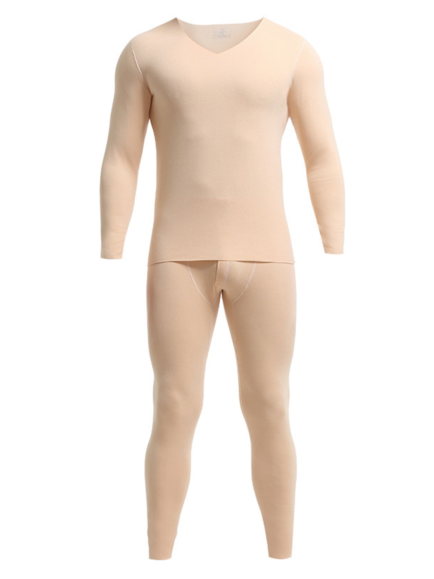 Frontwalk Men Warm V Neck Long Johns Set 2 Pieces Ultra Soft
