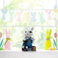 thumbnail image 4 of Adornos de Pascua, Conejo de Pascua de resina de 3.5 pulgadas de alto, estatua de conejo con huevos de Pascua y zanahoria, pintada a mano, decoración de primavera para el hogar, regalos de oficina, co, 4 of 6