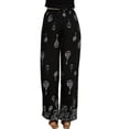 thumbnail image 4 of YIFUNIN Women's Printed Cotton Linen Wide Leg Pants with Pockets, Casual Flowy Trousers for Bohemian Style, Lightweight Summer Wear,Black XL, 4 of 7