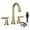 Brushed Gold, variant on KINGTACK Bathroom Faucet for Sink 3 Hole, 8 Inch Bathroom Faucets with Pop-up Drain and Supply Lines, Chrome