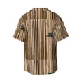 thumbnail image 2 of KLL Bamboo Raft Print Men's Shirt Short Sleeve Button Down Summer Cuba Beach Shirts- Small, 2 of 7