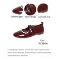 thumbnail image 5 of BADHUB Womens Dress Loafers Shoes Bowknot Mary Jane Ballet Flats Cute Slip on Dressy Shoes for Wedding Party Wine 42, 5 of 6