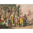 thumbnail image 3 of Smithsonian Design Museum 14x12 Black Modern Framed Museum Art Print Titled - A fruit stall in Naples at Christmas, 1828, 3 of 5