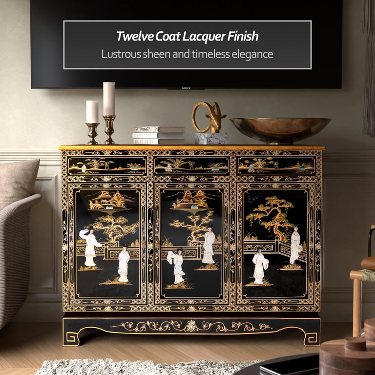 Red Lantern Black Lacquer Sideboard - Royal Ladies - Walmart.com