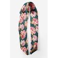 thumbnail image 2 of Bimba Blue Stripe & Ranunculus Floral Pure Silk Printed Head Bandanas Summer Neck Wrap Scarf 40 x 40 Inches, 2 of 6