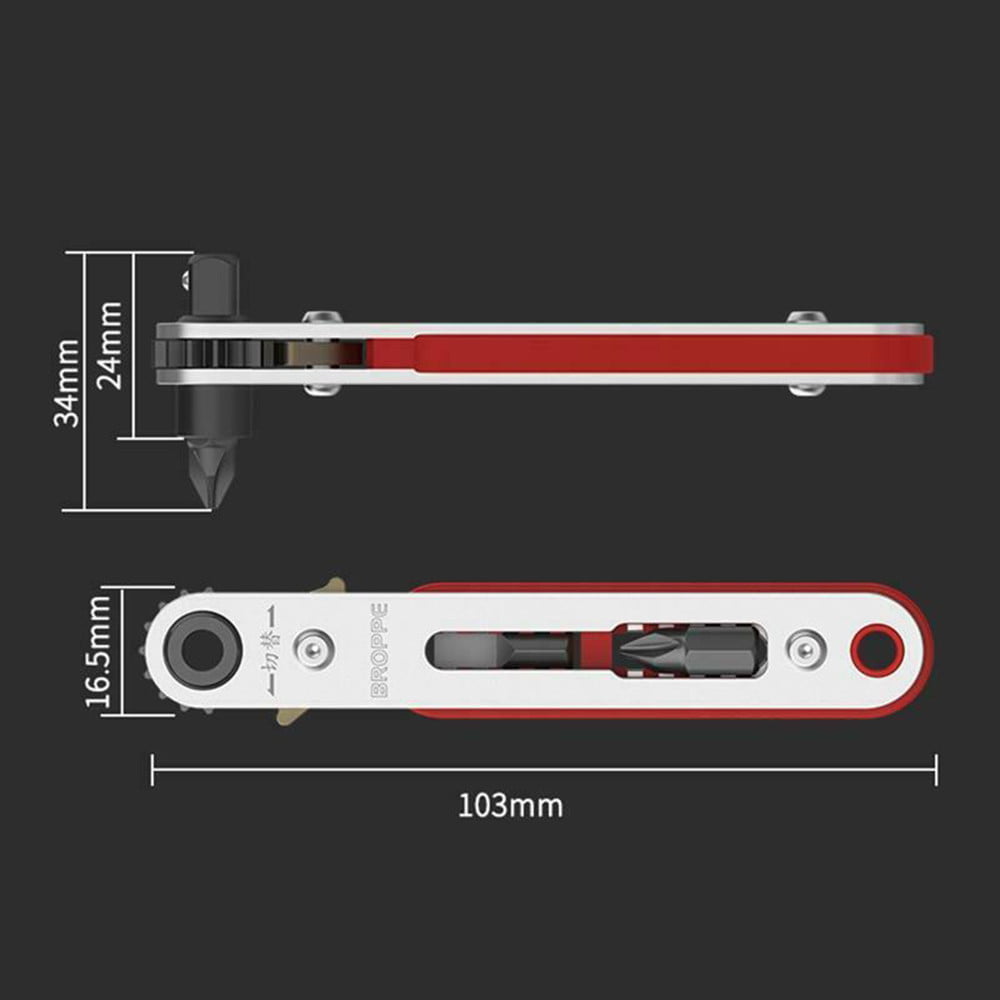 super low profile 18mm ratchet SCREWDRIVER 90 degrees right angle squat stubby 