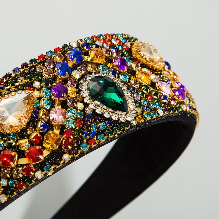 Rhinestone Padded Headband Baroque Crystal Embellished  display picture 1