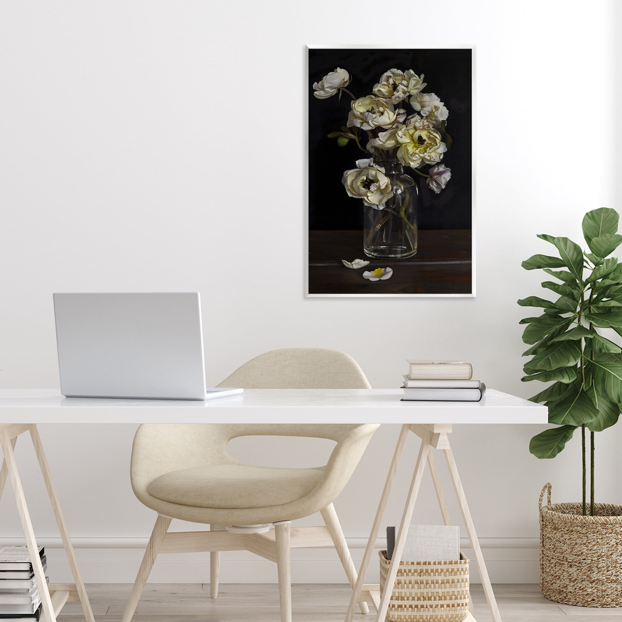 Stupell Industries Elegant Arrangement of Cream Blossoms Wall Plaque Art, design by Creative Studio