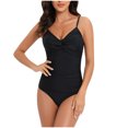 thumbnail image 1 of Traje de baño de una pieza para mujer, cómodo, liso, con almohadilla en el pecho, sin aros, Bikini con escote en V profundo OAVQHLG3B Store lin121212, 1 of 4