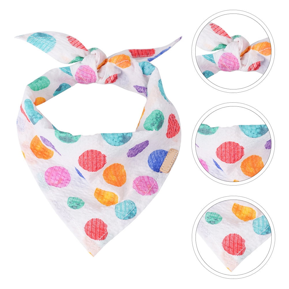 RENACLIPY Adorable White Cotton Pet Bib Soft Washable Breathable Saliva Towel for Pets
