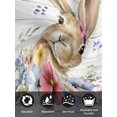 thumbnail image 7 of Bunny Easter Cloth Napkins Set of 4 Reusable Dinner Napkins, Spring Floral Pastoral Wooden Cocktail Napkin Washable Table Napkins for Wedding/Holiday Party/Baby Shower 20"x20", 7 of 7