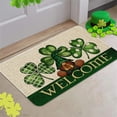 thumbnail image 2 of St. Patricks Day Door Mat Outdoor Home Decor Shamrock Gnome Decorations Welcome Doormat Saint Patrick''s Day Rug Floor Mat for Indoor 17" x 30", 2 of 6
