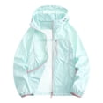 thumbnail image 2 of Kakii en's Color - Block Long - Sleeve Hooded Zip - Up Lightweight Sun Protection Jacket with Multiple Pockets, 2 of 9