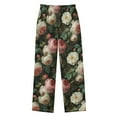 thumbnail image 2 of FORMRS Kids Pajama Pants with Pockets Size 6-8Y Boys Lounge Sleep Bottoms, White and Pink Roses, 2 of 8
