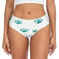 thumbnail image 3 of Women's Underwear Teal Dog Paw Prints Hipster Panties Underwear for women, Large, 3 of 9