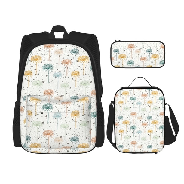 Balery Dandelion Mochila Escolar 3 en 1 para Niños - Mochila Resistente con Lonchera Térmica y Estuche - Mochila Escolar para Niños y Niñas