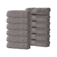 thumbnail image 3 of Superior Chevron Zero Twist Cotton Face Towel Washcloth Set of 12, Charcoal, 3 of 11