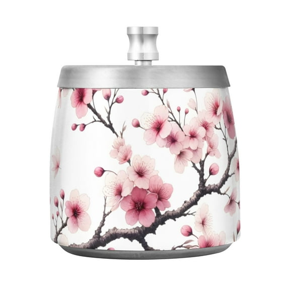 Pink Or Flowers Ashtray with Lid Smell Proof Cigarette Ashtray Stainless Steel Smokeless Ash Holder for Indoor Outdoor