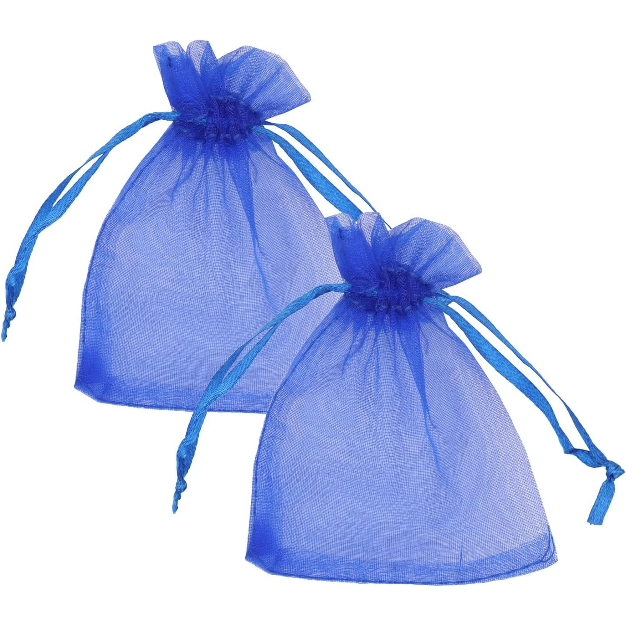 Trimming Shop Organza Bags Wedding Party Favor Gift Bags Sheer Bags 7cm x 9cm - Royal Blue - 100pcs, Size: 7x9cm, Black