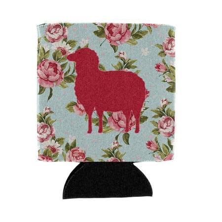

Caroline s Treasures BB1126-RS-BU-CC Sheep Shabby Chic Blue Roses Can or Bottle Hugger Blue Can Hugger multicolor