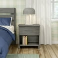 thumbnail image 2 of Max & Lily Solid Wood Farmhouse 1 Drawer Nightstand, Driftwood, 2 of 11