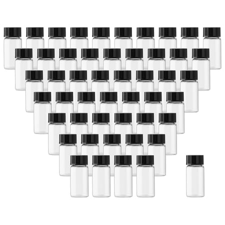 50 Pack,5ml (1/6 oz) Clear Glass Liquid Sample Vial with Screw Caps,Empty Refillable Travel Glass Essential Oil Bottle Preservation Storage Test Vials Container for Chemistry Lab Chemicals