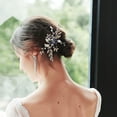 thumbnail image 5 of Elegant Wedding Hair Comb Blue Rhinestone Bridal Accessory for Stunning Brides and Bridesmaids Silver Hair Piece for, 5 of 9