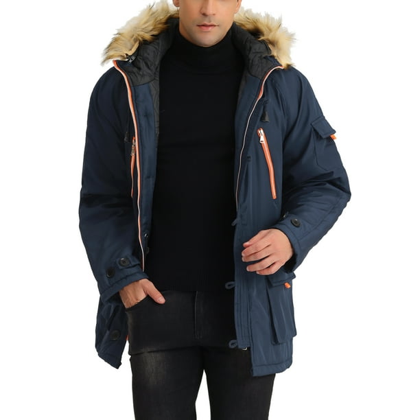 Voorkeursbehandeling alias Tijdig Lars Amadeus Men's Faux Fur Hooded Parka Jacket Zip Up Heavyweight Puffer  Overcoat Snow Coat - Walmart.com
