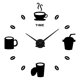 thumbnail image 2 of Reloj de pared para el hogar, autoadhesivo, moderno, silencioso, acrílico, analógico, cocina, bricolaje, decoración de tazas de café Negro BLESIY Reloj de pared de bricolaje, 2 of 6