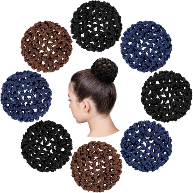 GHSDFBB 8 Pcs Housse de Chignon de Ballet pour Filles Ballet, Filet de Cheveux Invisible de Ballet pour Chignon, Housse de Cheveux de Danse, Filets à Cheveux pour Chignon pour Femmes Filles de Ballet (Style Simple)