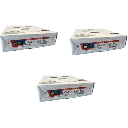 NCR Paper, 5887, Collated 2 Part White, Canary, Letter Size Carbonless Paper Appleton, 250 Count 3 Pack