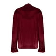 thumbnail image 5 of Zedker Fashion Soft Velvet Round Neck Casual Long Sleeve Shirts for Women Comfy Loose Thermal Pullover Tops for Fall and Winter,Wine,XXXXL, 5 of 9