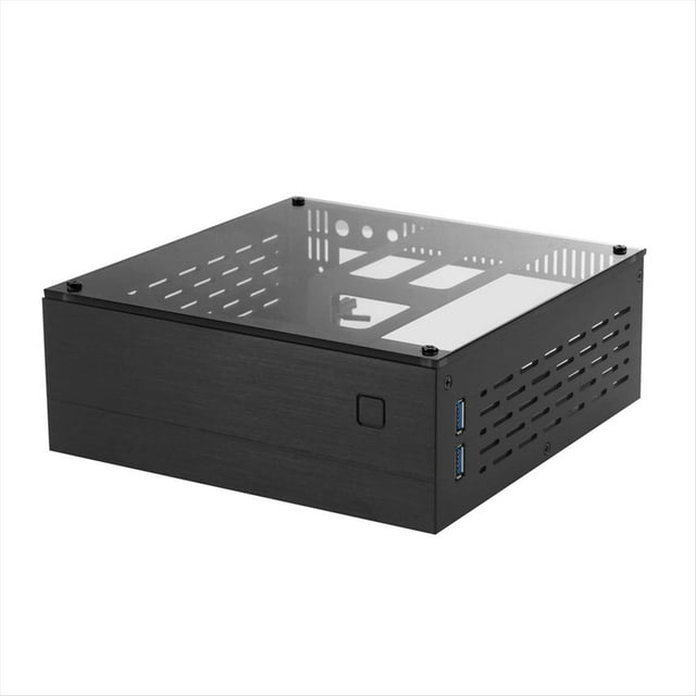 Chasis para Computadora de Escritorio HTPC Mini-ITX de Aluminio A01, Vidrio Templado Negro, Carcasas para PC HTPC Mini ITX DIY