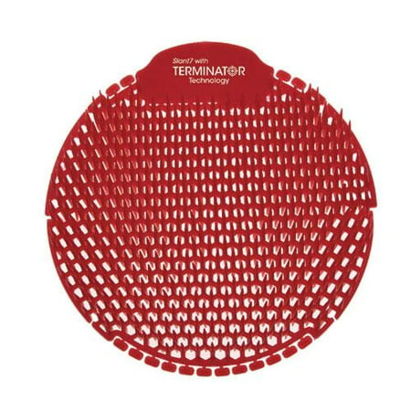 Fresh Products Slant7 with Terminator Urinal Screen, Forest Scent, Red, 30/Carton