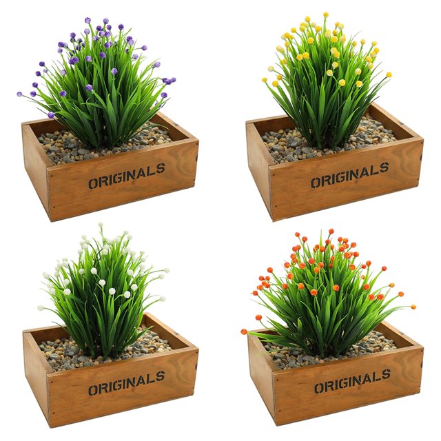 Planta de simulación de espigas de trigo sin macetas, suministros creativos de bricolaje, bolas de hierba, decoración de interiores, plantas verdes artificiales, 4 Uds.